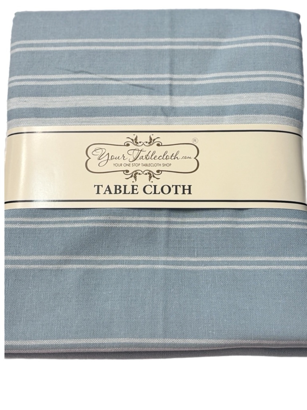 Blue Striped Table Cloth - Picture 2 of 4